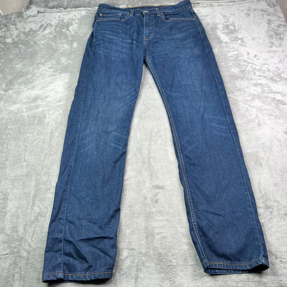 Levi's 505 Regular Fit Jeans Mens 34x34 Fits 34x36‎ Dark Wash Straight Leg Denim